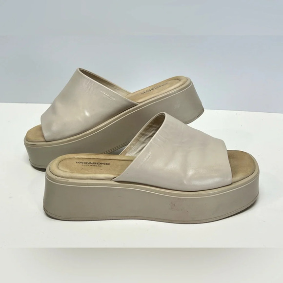 VAGABOND Beige leather COURTNEY platform slide size‎ 9 - Picture 7 of 7
